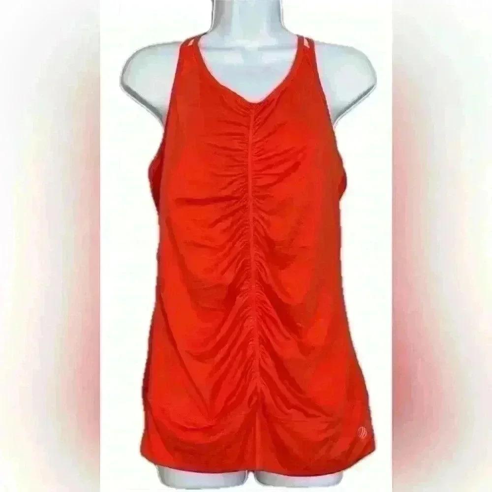 MPG Ruched Orange Athletic Women's Top (201)